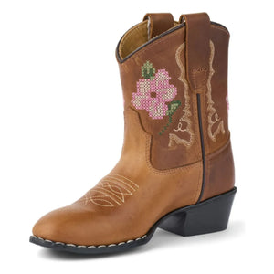 Copenhagen Colors - Low Cowboy Boots with Flowers - Copenhagen Colors X Bootstock | Cognac