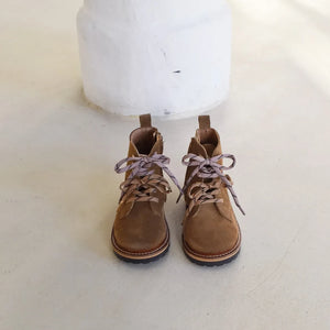 du Loua - Charly Suede Lace-up Boots | Beige