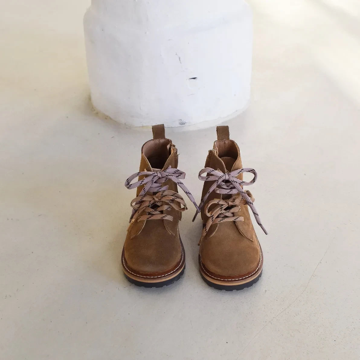 du Loua - Charly Suede Lace-up Boots | Beige