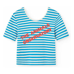 The Animals Observatory - Striped Hippo T-Shirt | Blue