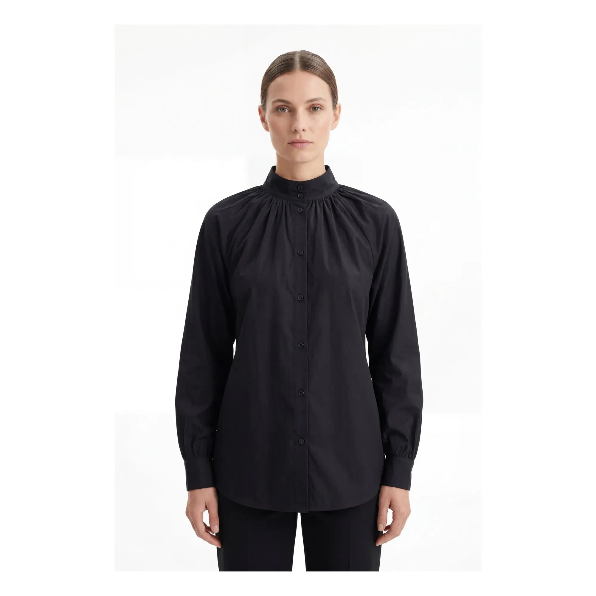 BELLEPIECE - Paxos Cotton Voile Blouse | Black