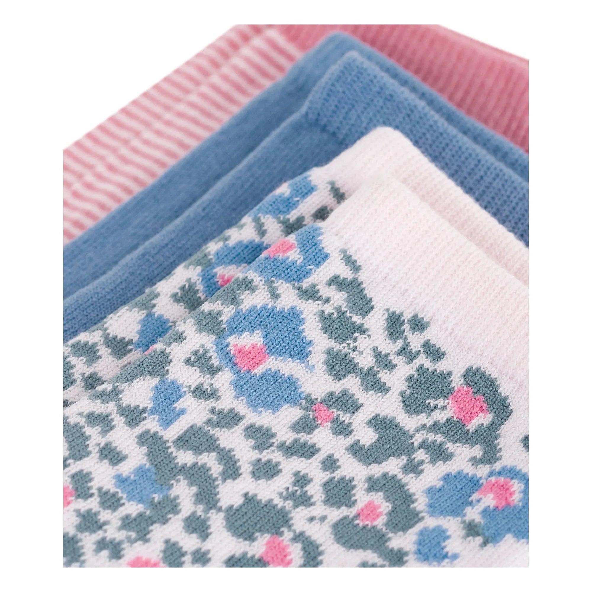 Petit Bateau - 3 Pairs of Floral Patterned Socks Set | Pink