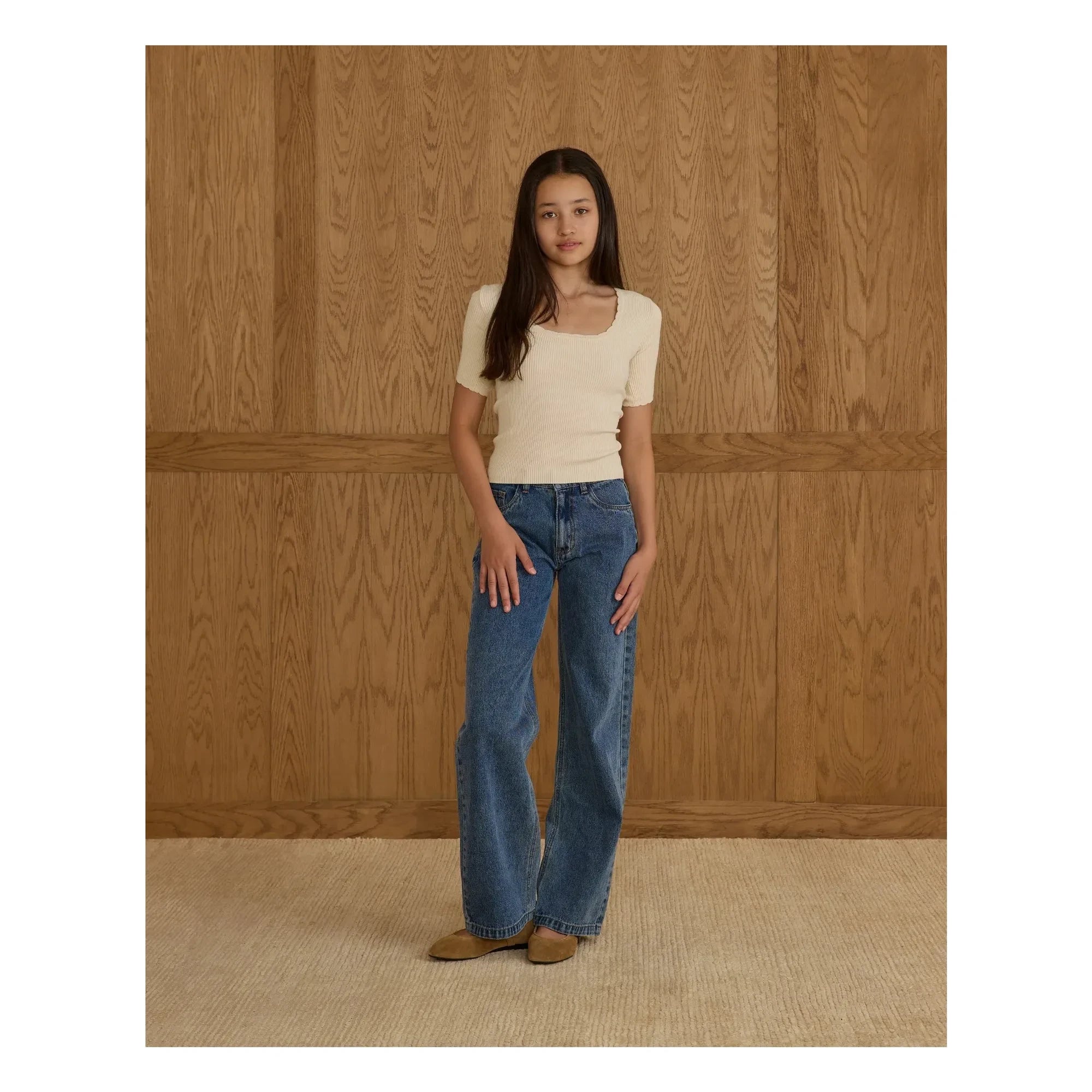Rylee + Cru - Oyster Trim T-Shirt | Ivory