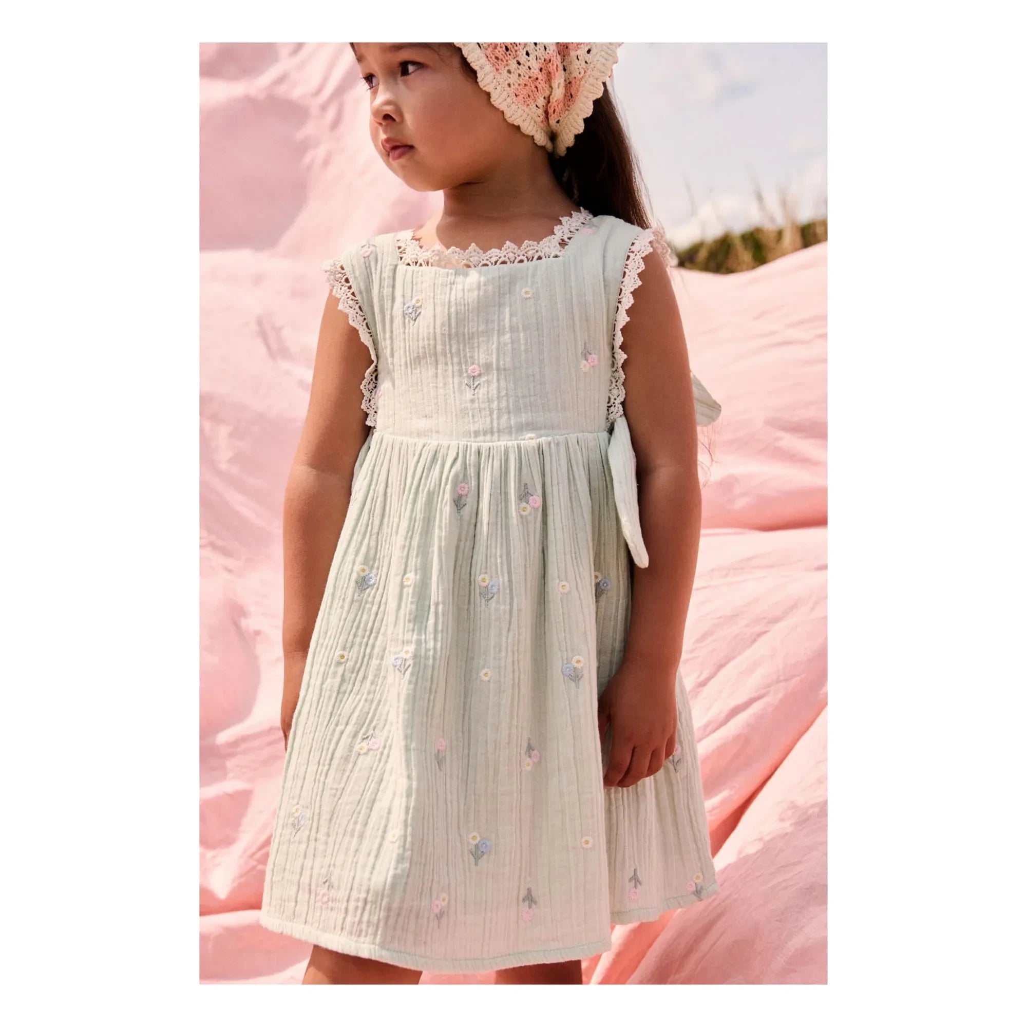 Louise Misha - Aloisa Fleurie Pinafore Dress | Almond Green