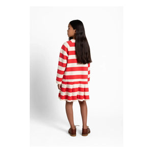 Smallable Kid - Azalea Striped T-Shirt Dress | Red
