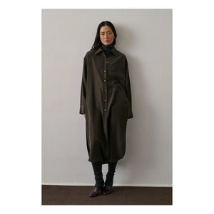 Sister - Flora silk dress | Dark khaki