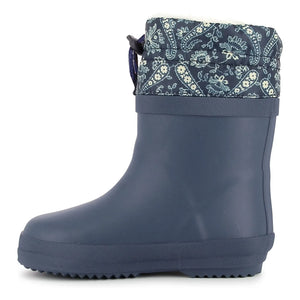 Bonton - Ploc Faux Fur Rain Boots | Navy Blue