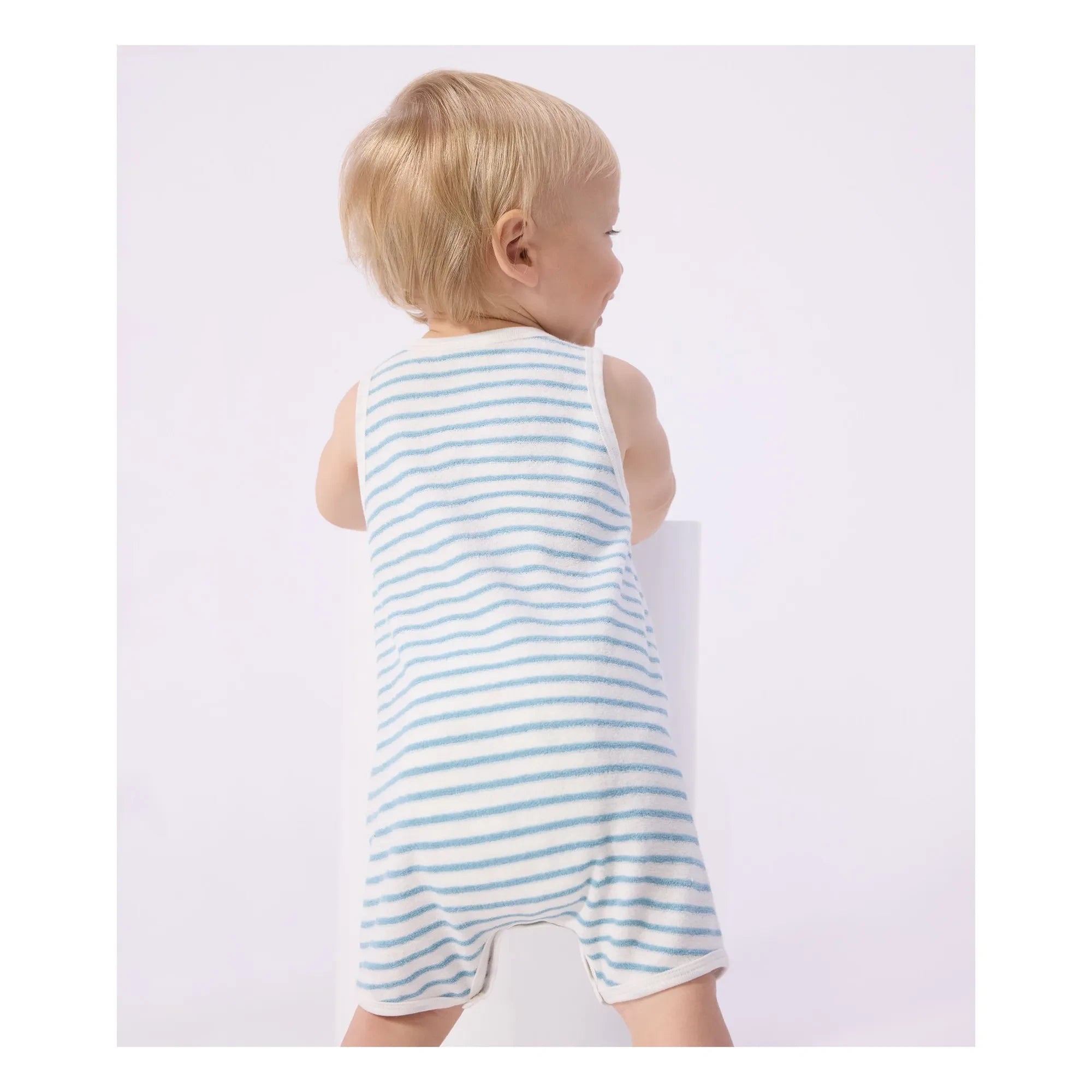 Petit Bateau - Çizgili Havlu Tulum | Mavi