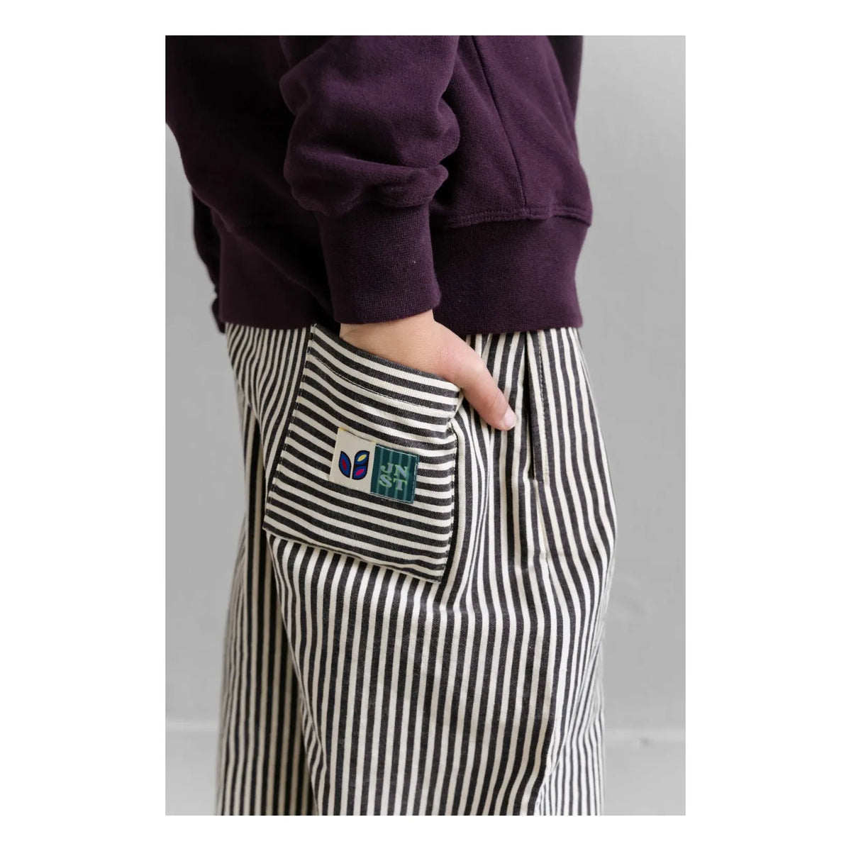 Jenest - Çizgili Pantolon | Bordo