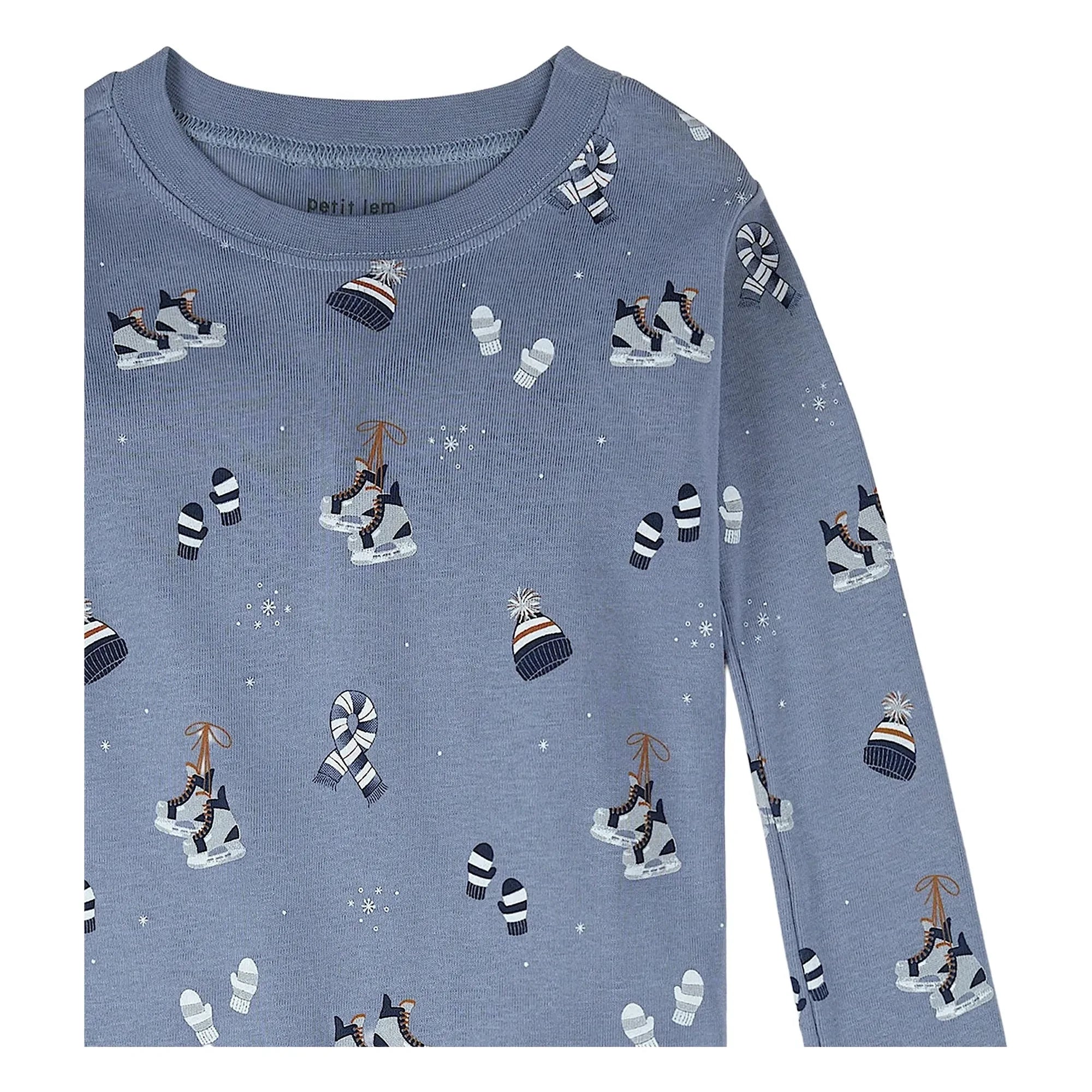 Petit Lem - Organic Cotton Winter Pajamas | Blue