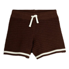 Mini Rodini - Organic Cotton Crochet Shorts | Brown