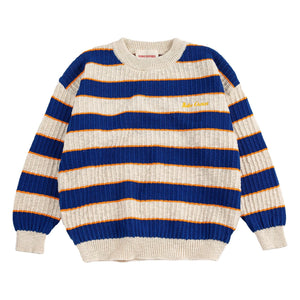 Bobo Choses - Striped Organic Cotton Sweater | Heather Beige