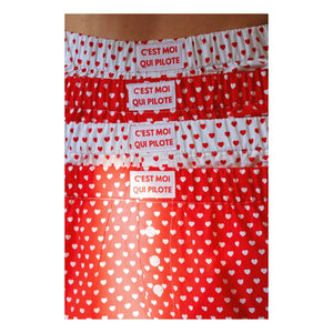 C'est moi qui pilote - Heart-shaped Underwear | Red