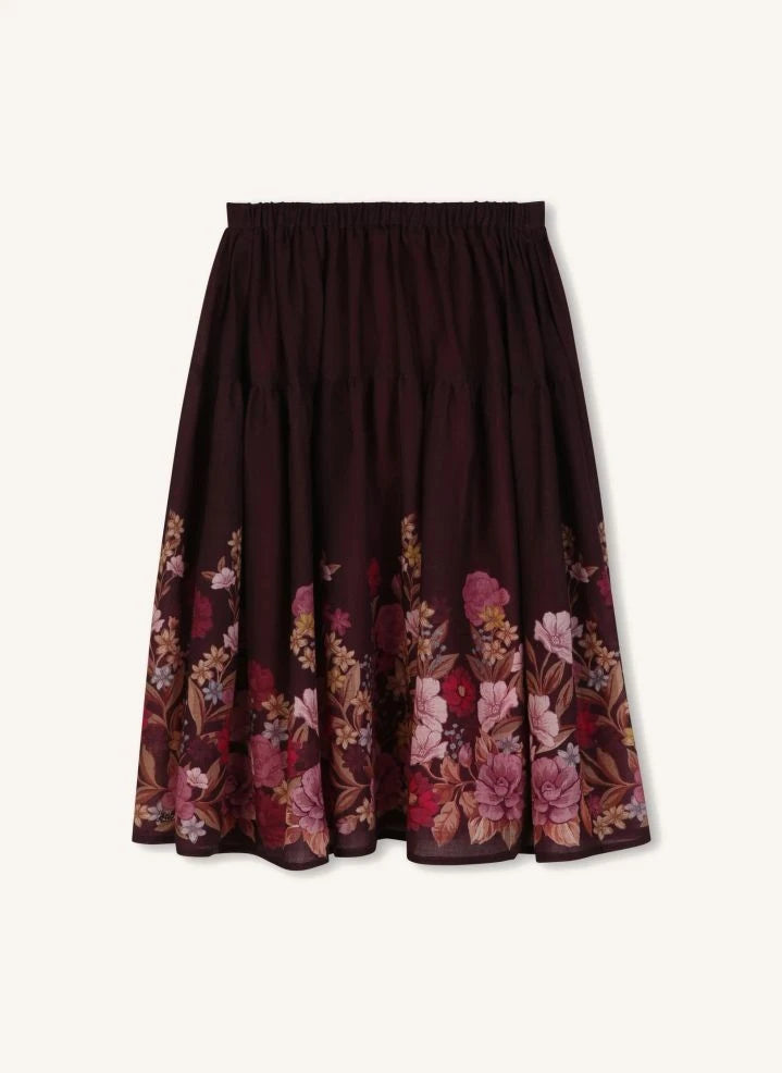 Chloé - Fleurie Yün gazlı etek | Plum