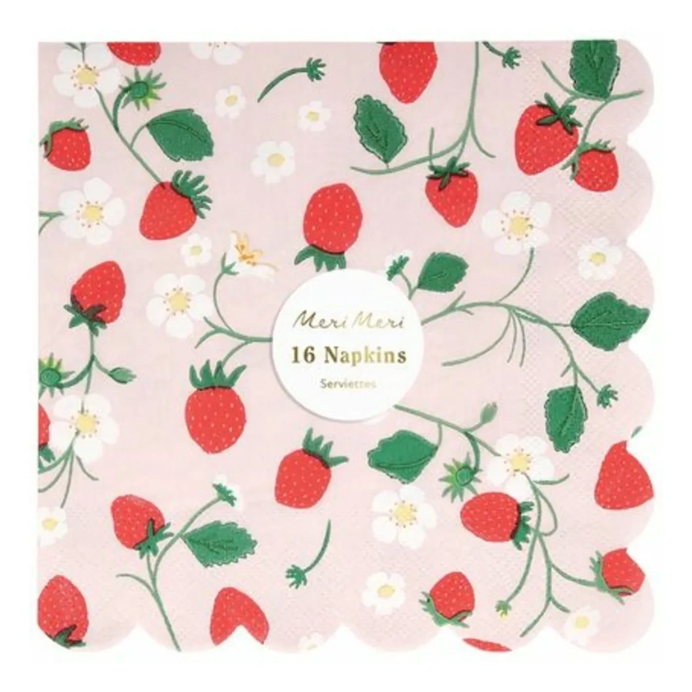 Meri Meri - Strawberry Paper Towels - Set of 16