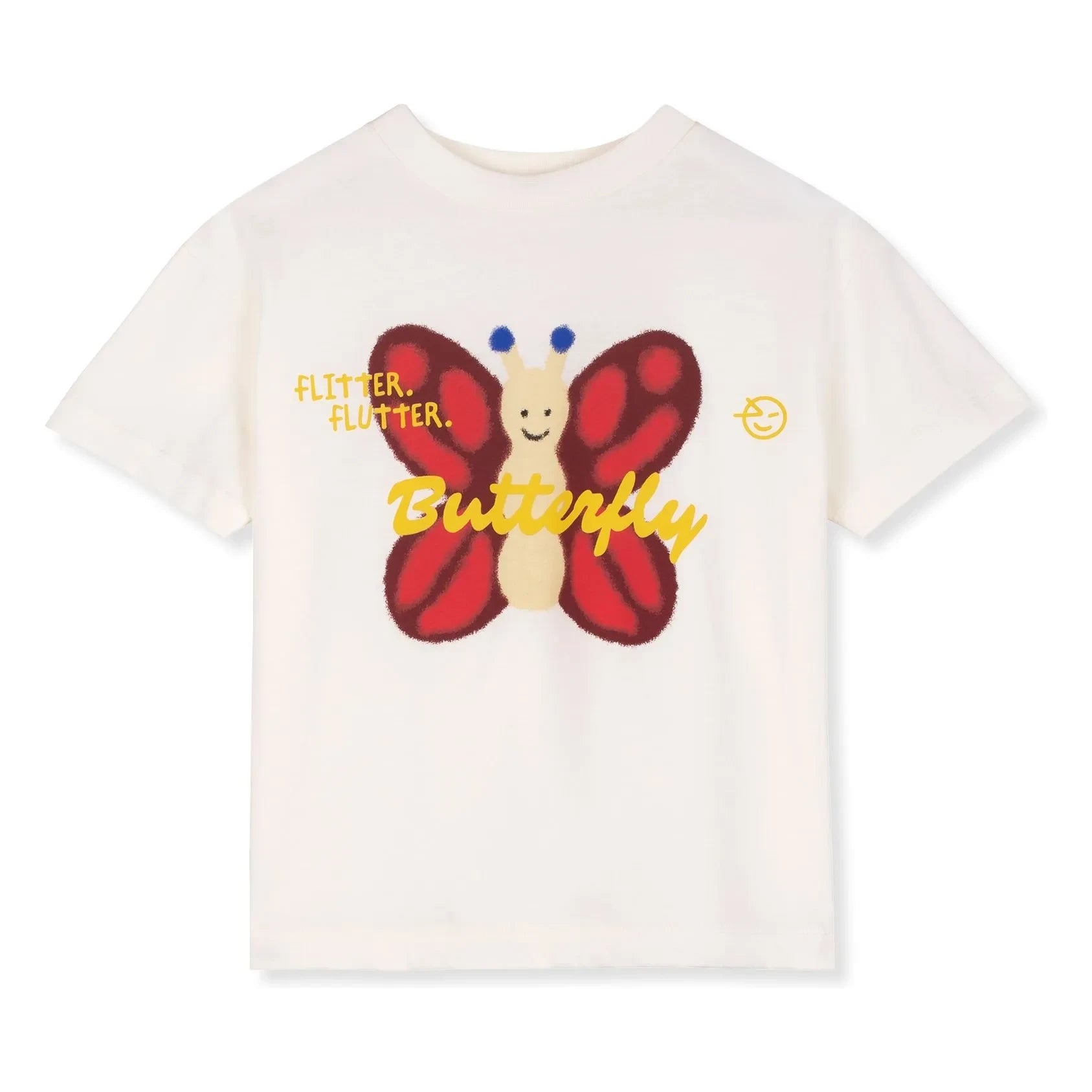 Wynken - Butterfly Organic Cotton T-shirt | Ecru