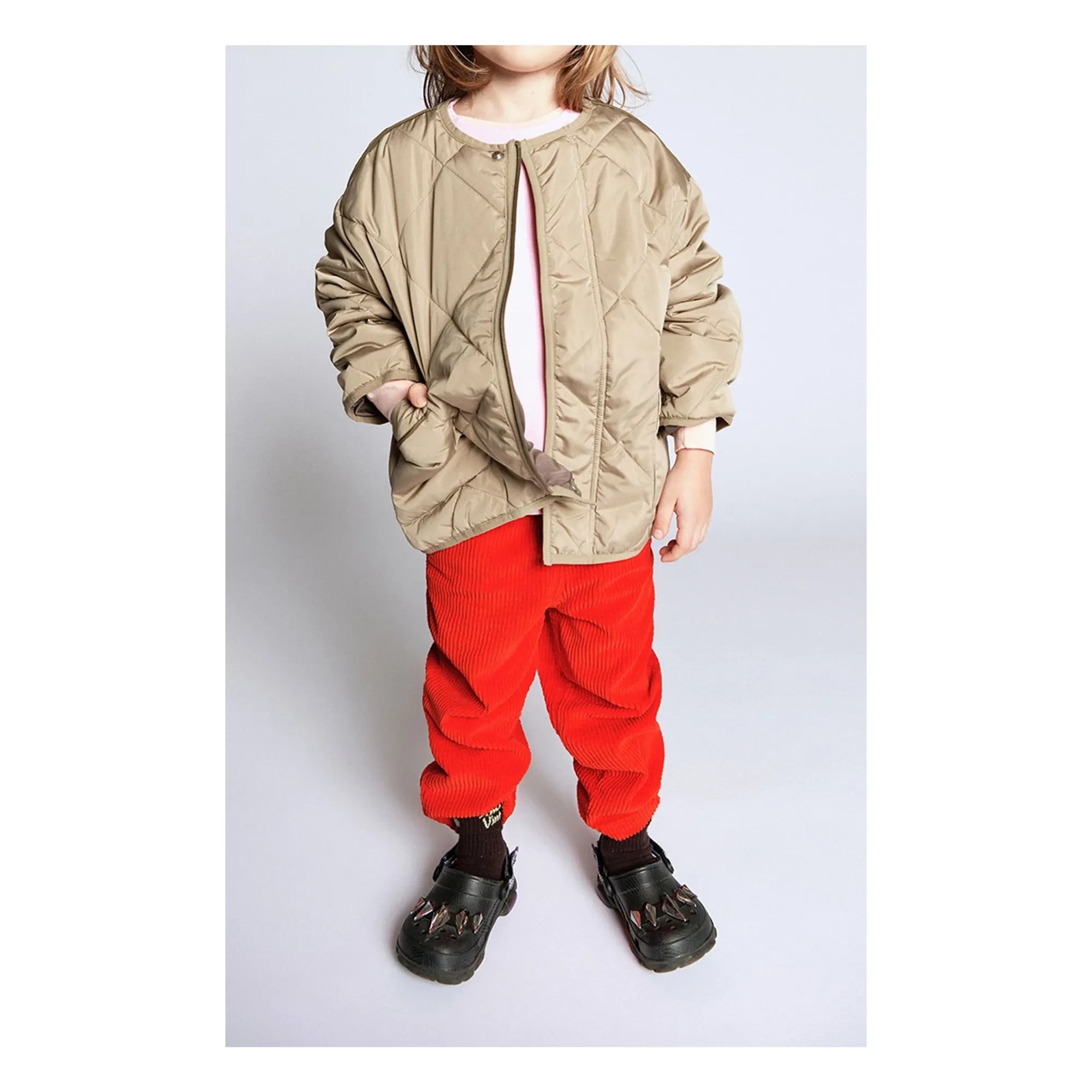 American Vintage - Vowbay Water-Repellent Quilted Jacket Recycled Fiber | Khaki