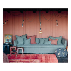 Maison de Vacances - Vice Versa Black Stripe Stone-Washed Linen Pillow | Ink