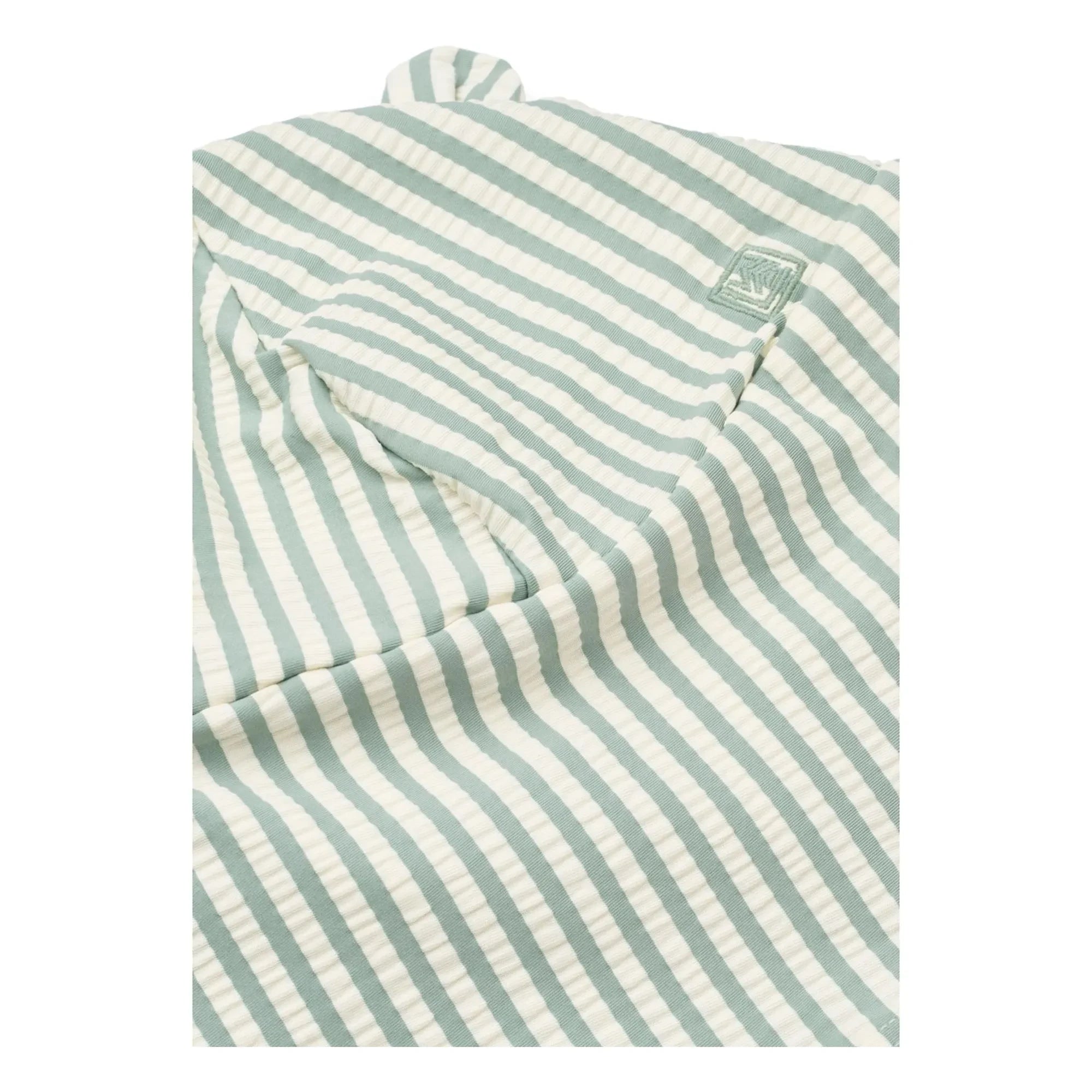 Liewood - Senia Striped Seersucker UV-Resistant Hat with Ears Recycled Fiber | Green