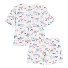 Petit Bateau - Broken Organic Cotton Pajama Shorts | Ecru