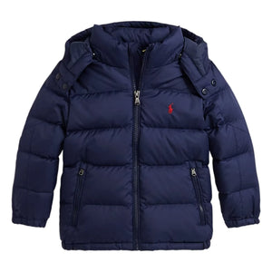 Ralph Lauren - Recycled Fiber Logo Puffer Coat | Navy Blue