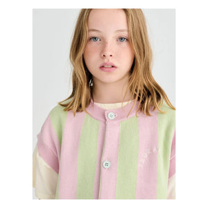 True Artist - Striped Organic Cotton Sleeveless Vest | Light Pink