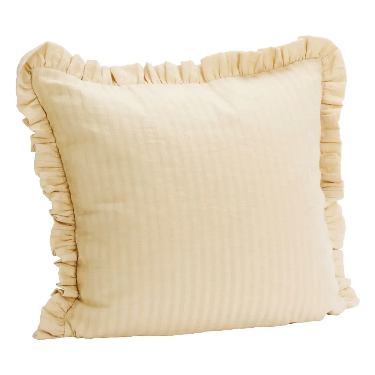 Madam Stoltz - Ruffled cushion cover | Yellow