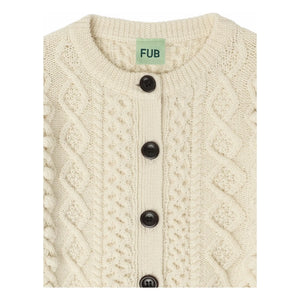 FUB - Aran Merino Wool Cardigan | Ecru
