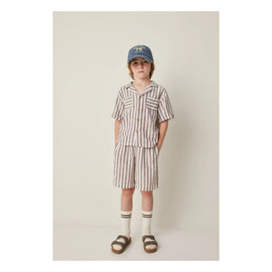 Tocoto Vintage - Linen Striped Shirt | Brown