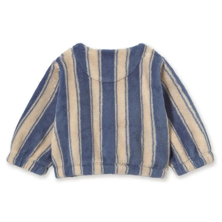 Tinycottons - Striped Fleece Jacket | Petrol Blue