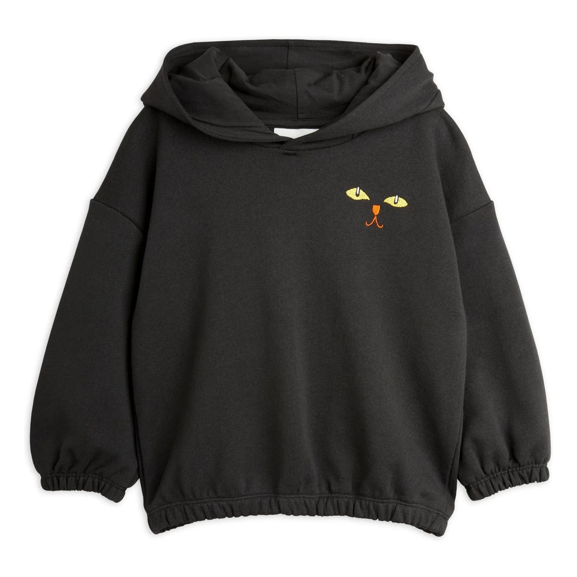 Mini Rodini - Black Organic Cotton Cat Hoodie Sweatshirt