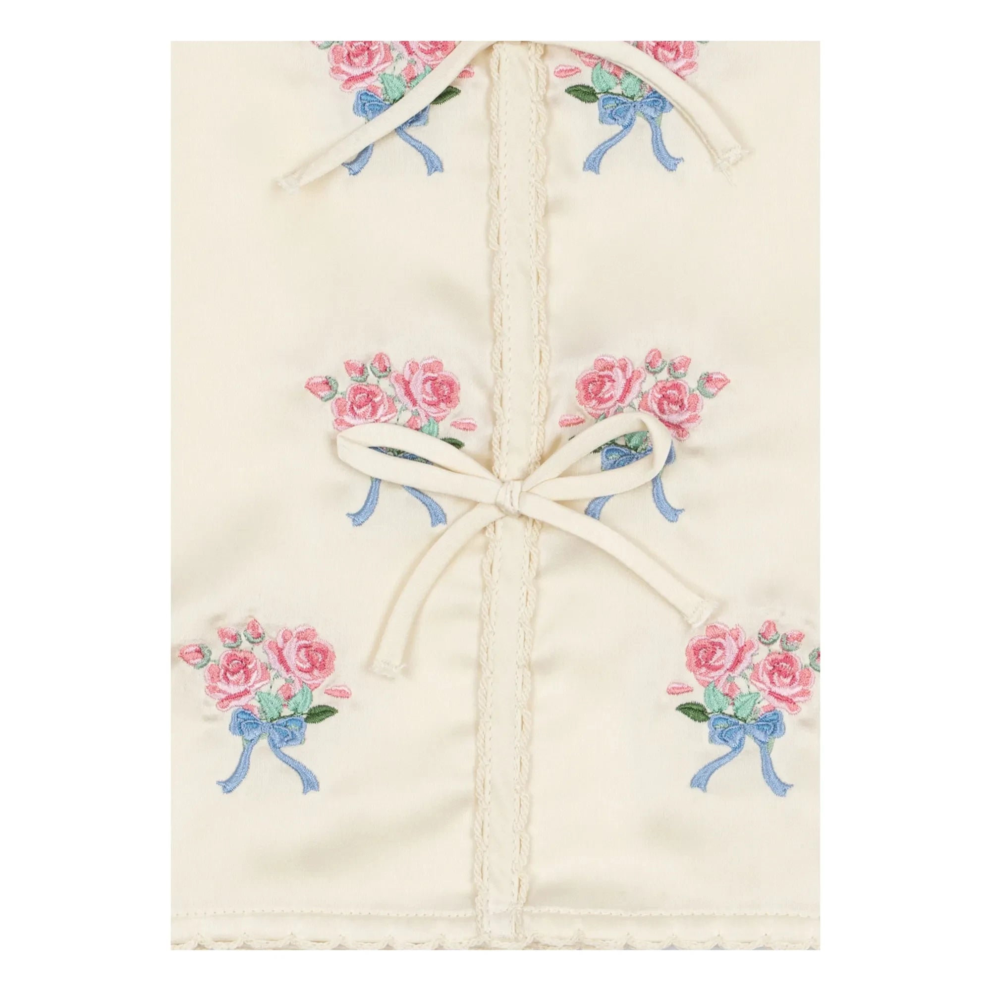 Konges Sløjd - Shimmer Embroidered Tie Blouse | Ecru