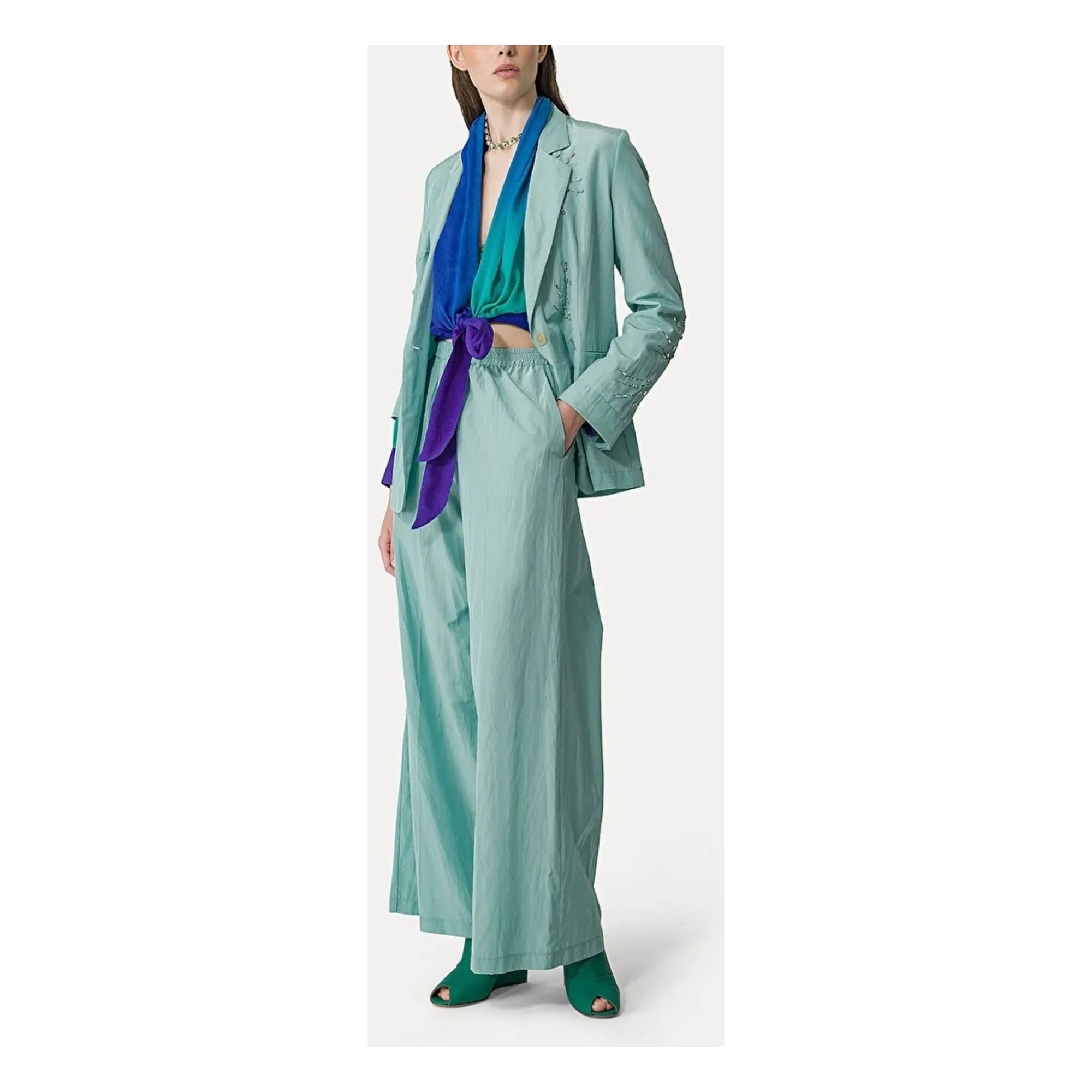 Forte Forte - Palazzo Taffeta Pantolon | Aqua