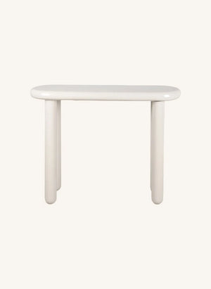 Present Time - Cadiz Metal Console Table | Broken White