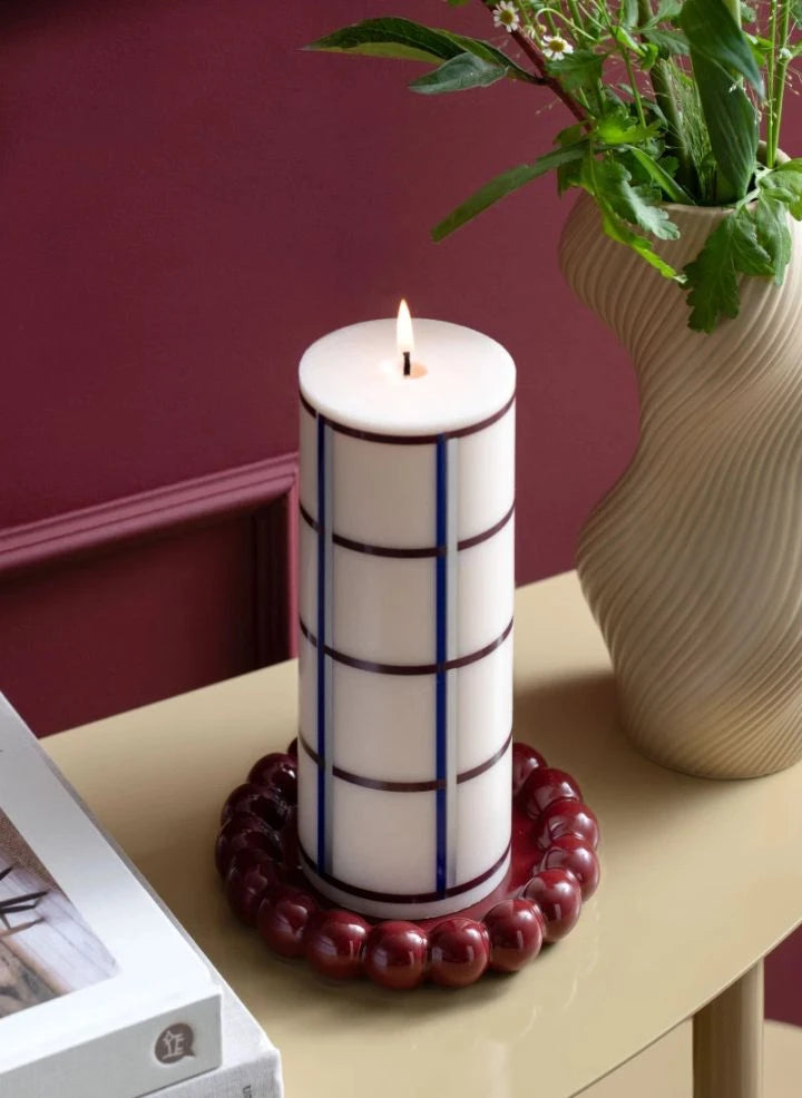 Present Time - Cadiz Dotty Ceramic Trays | Burgundy