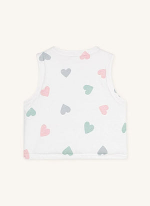 Petit Bateau - Kolsuz Organik Pamuk Kalp Yelek | Beyaz