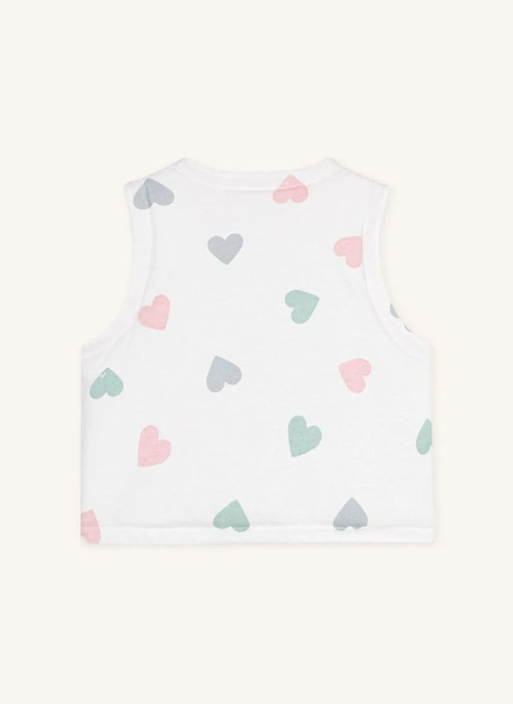 Petit Bateau - Kolsuz Organik Pamuk Kalp Yelek | Beyaz