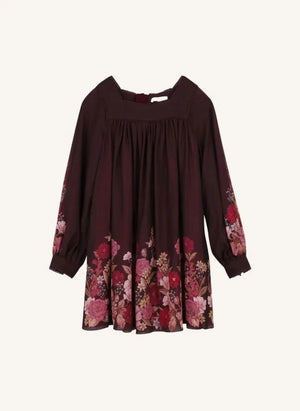 Chloé - Fleurie Wool Gauze Dress | Plum