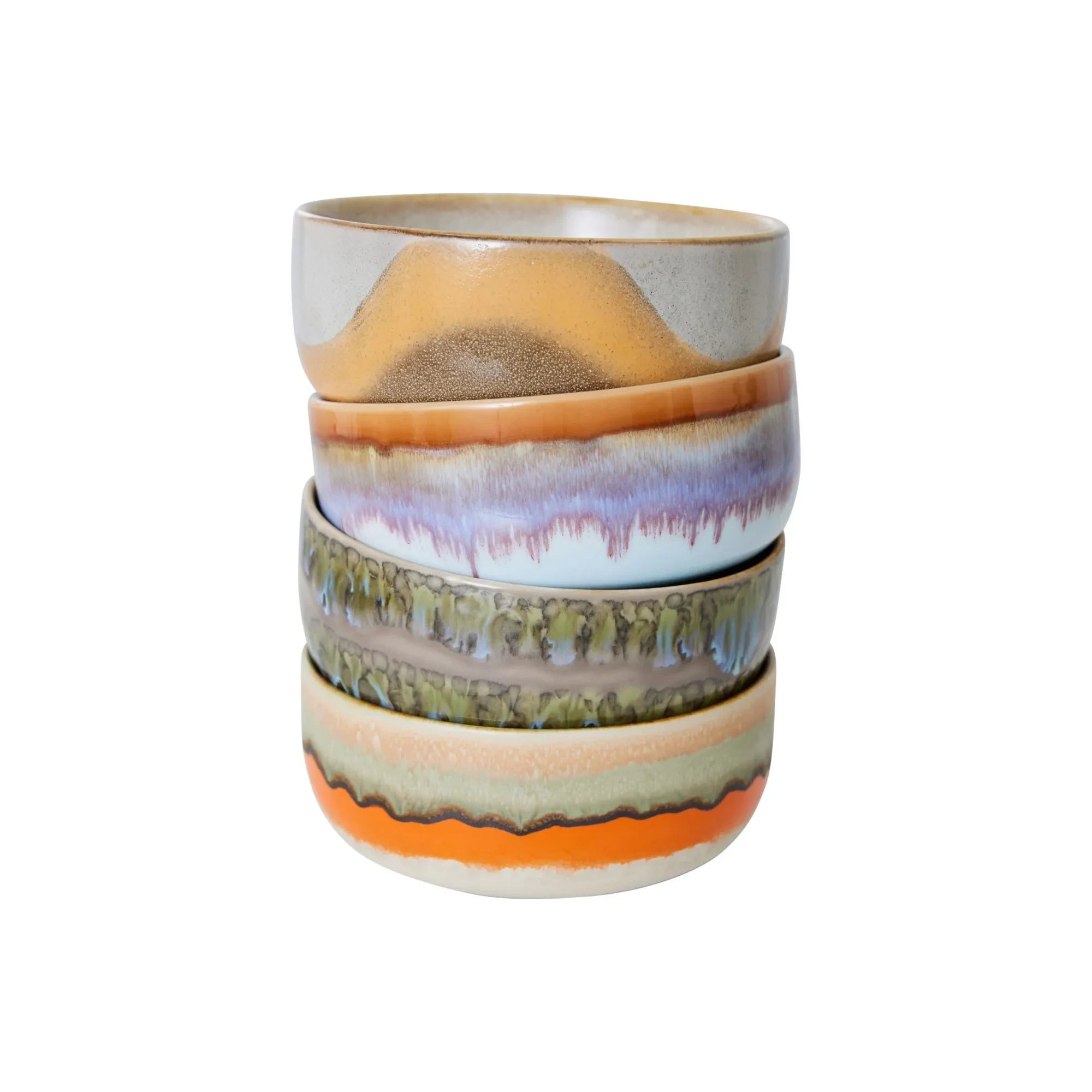 HKliving - Stone Ceramic Bowl - Set of 4