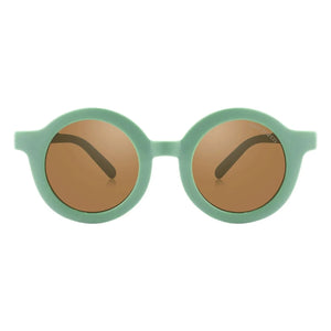 Grech & Co - Original Round Polarized Organic Fiber Sunglasses | Light Green