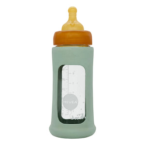 Hevea - Medium Flow Wide Mouth Glass Bottle Protector Sleeve | Olive Green