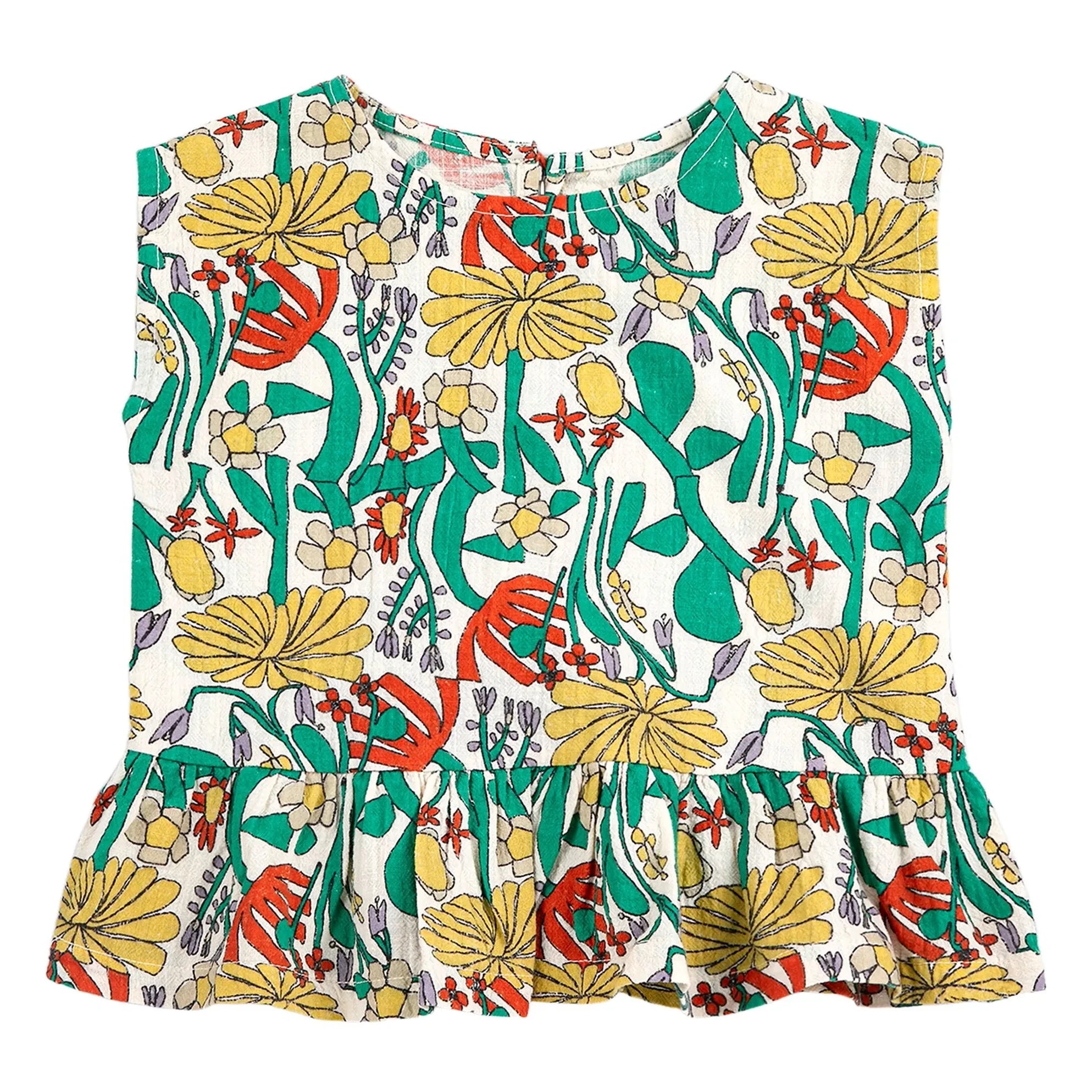 Bobo Choses - Organic Cotton Flower Top | Ecru