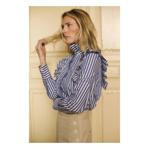 Maria de la Orden - Mizou Cotton Striped Blouse | Blue