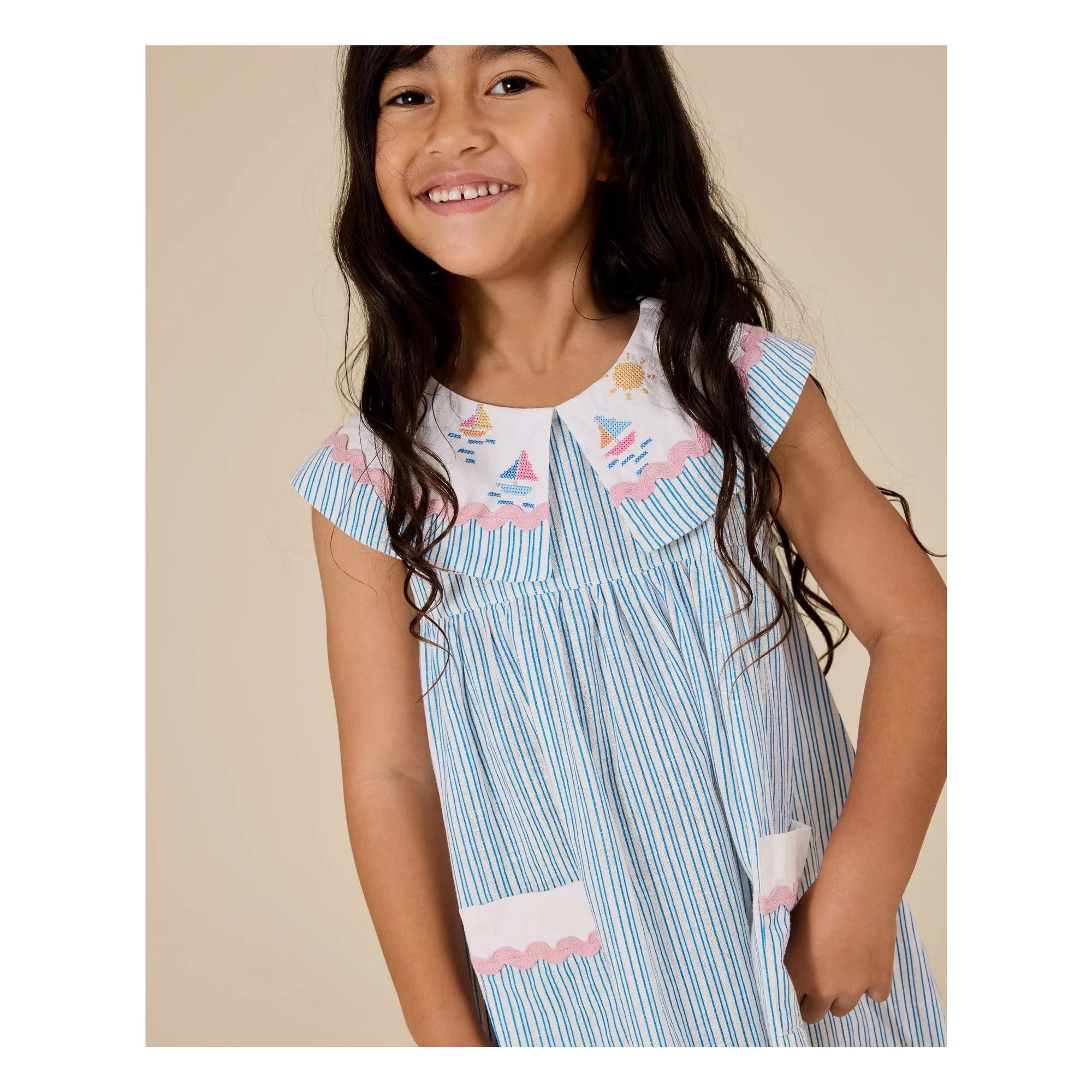 Goldie + Ace - Striped Sailor Dress | Blue
