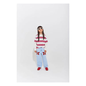 Wynken - Striped Organic Cotton T-Shirt | Purple