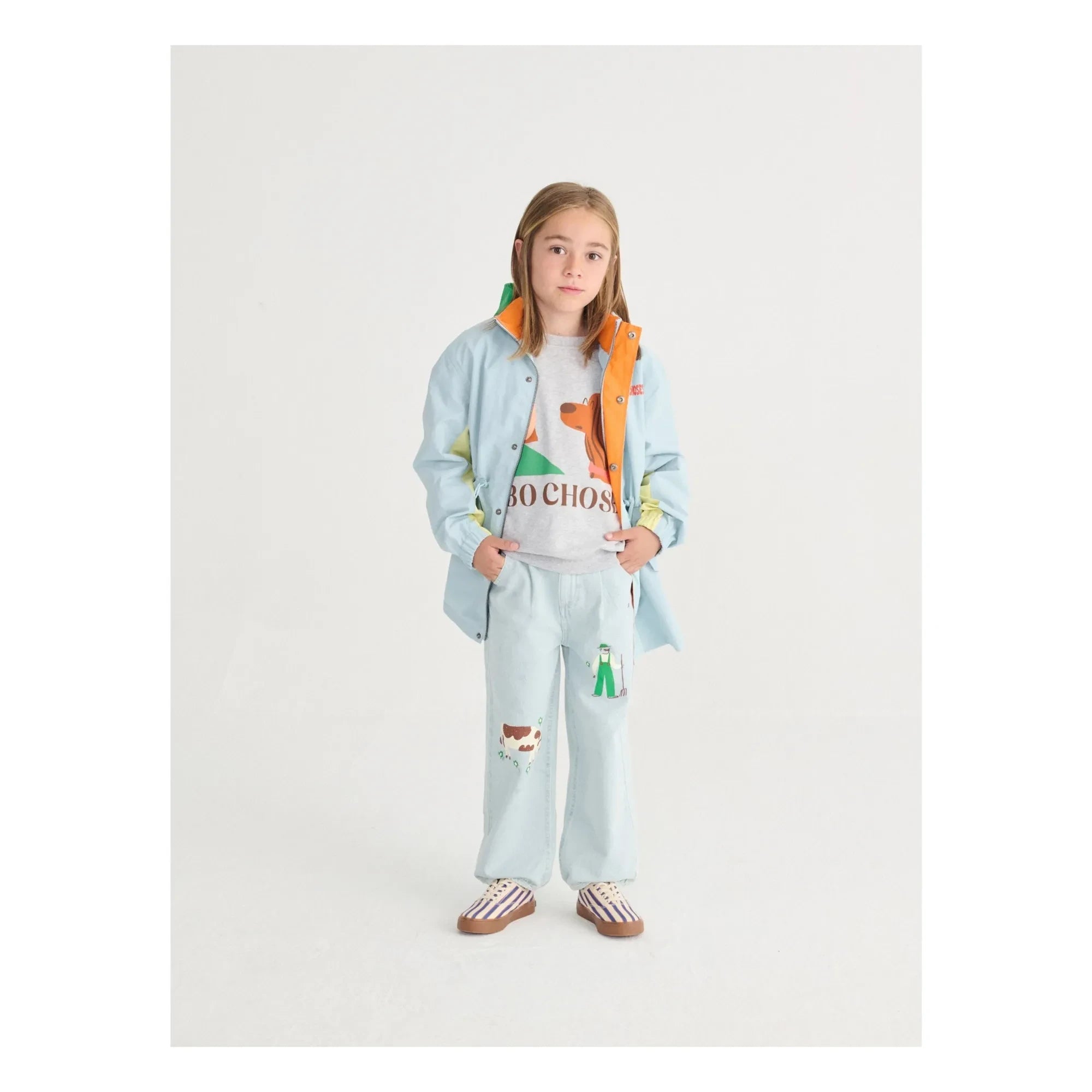 Bobo Choses - Çizgili Bağcıklı Spor Ayakkabı | Mavi