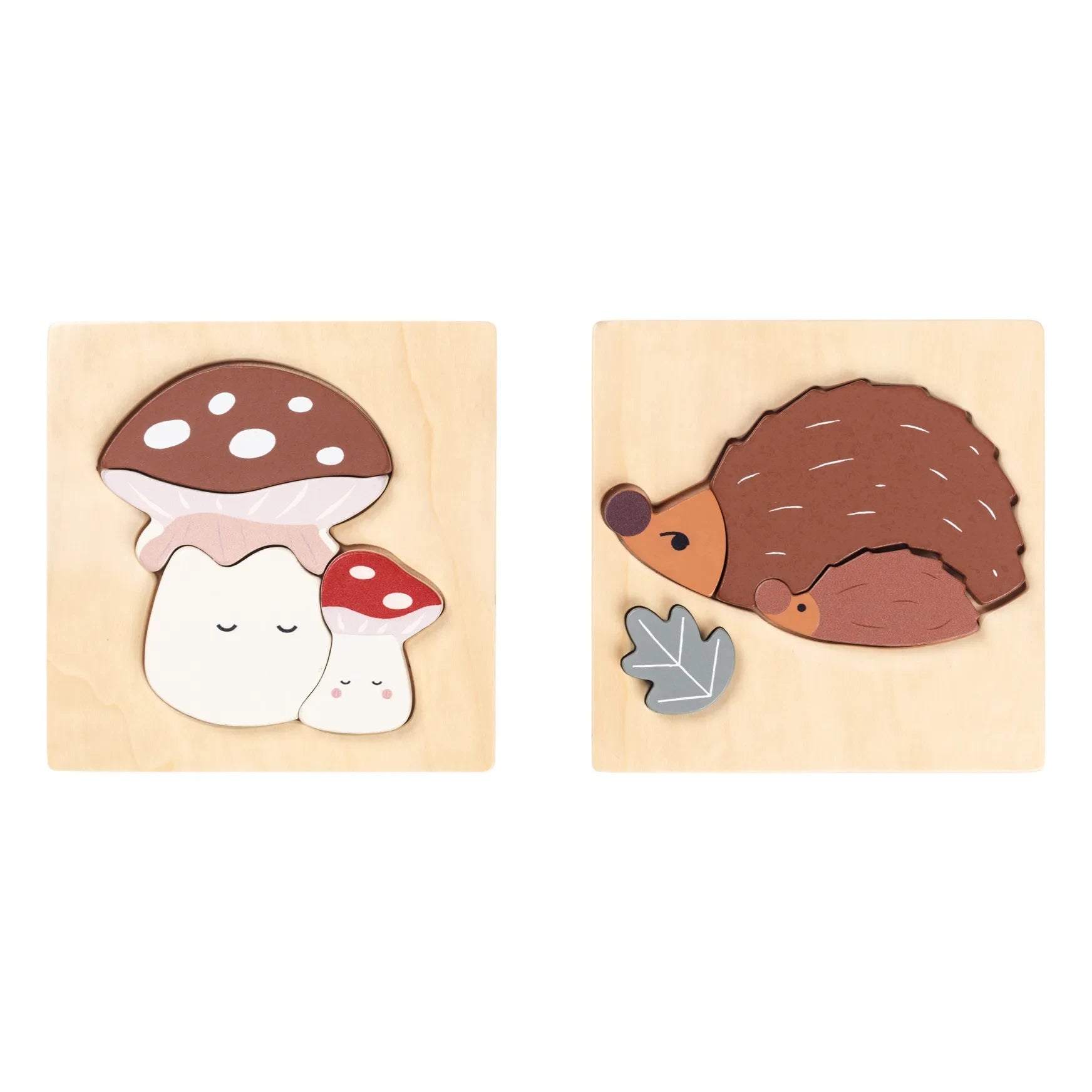 Fabelab - Hedgehog and Mushroom Puzzles - Set of 2