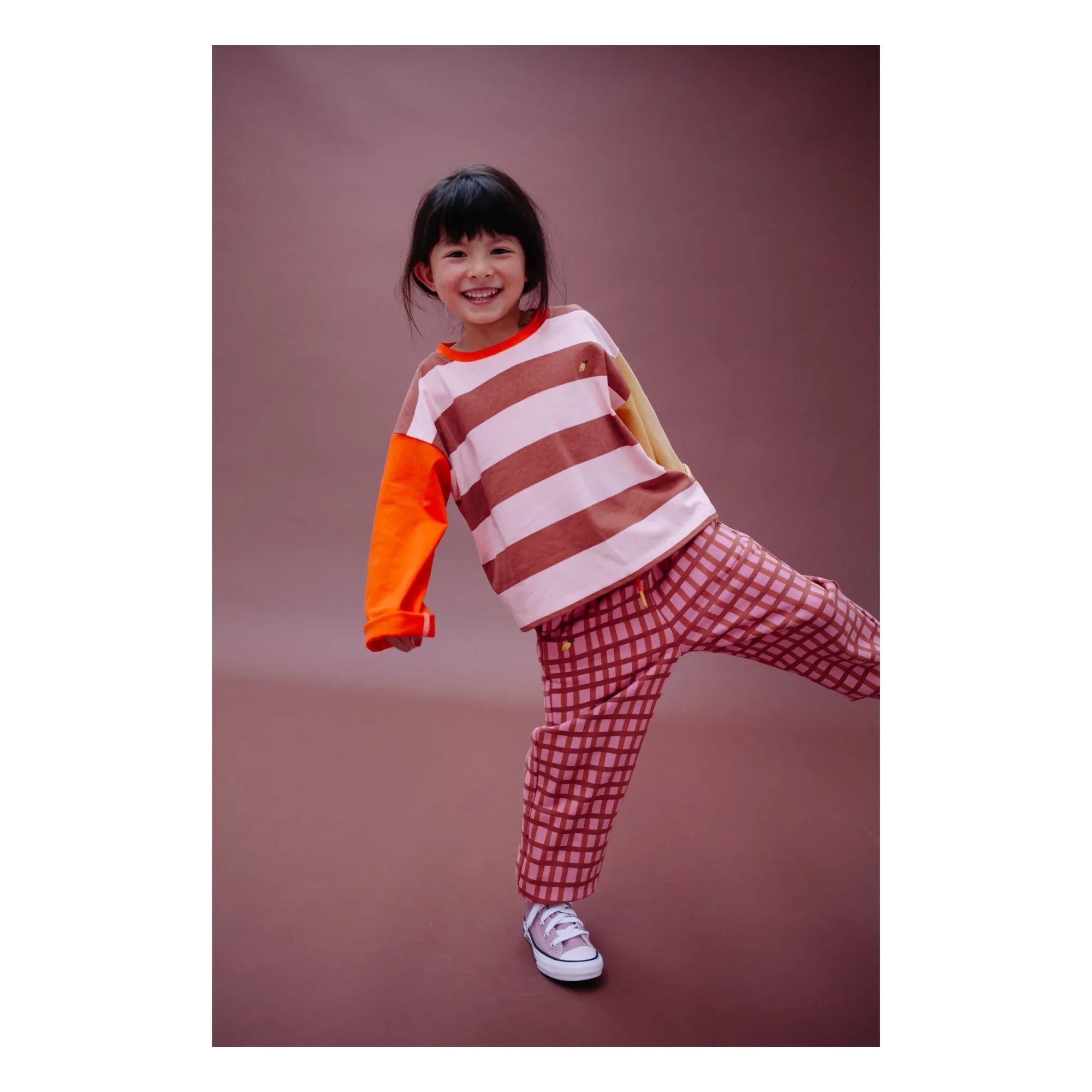 Sticky Lemon - Lemon plaid joggers | Powder pink