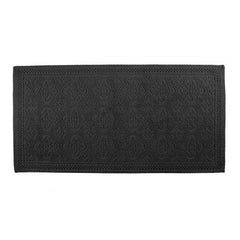 Haomy - Rölyef Desenli Pamuklu Banyo Paspası 55x110cm | Siyah