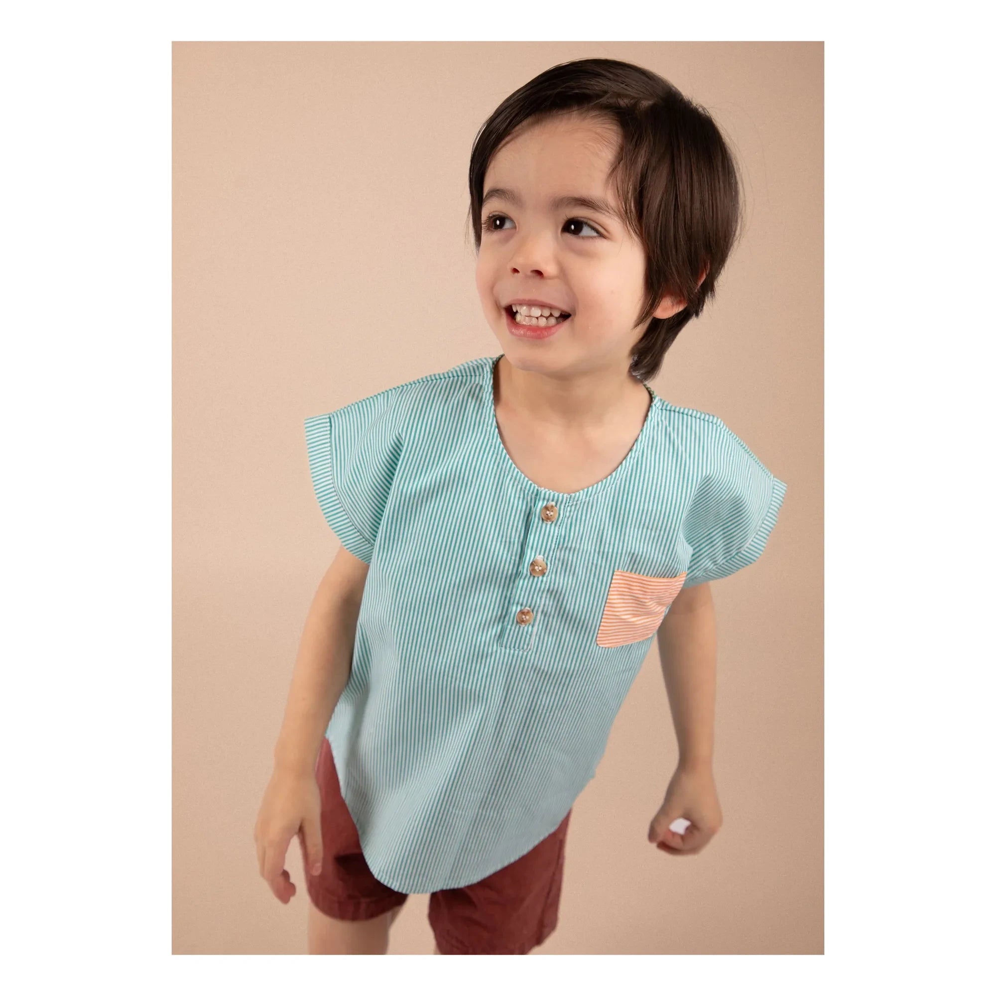 Loir - Kurta Striped Jacket | Turquoise